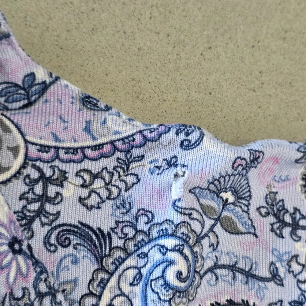 Lavender Paisley Button Front Pajama Set 2 Piece PJ Lounge Pants Top‎ SKU 1136